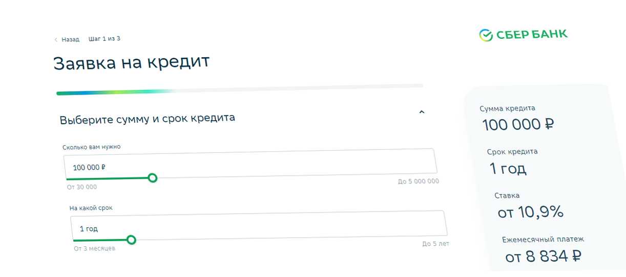 Заявка на кредит в Сбер Банке